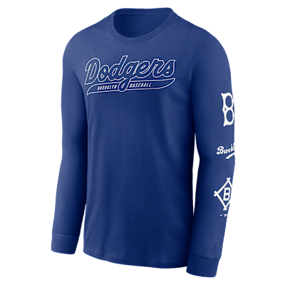 Nike Dodgers アンダーシャツ 青 Brooklyn Dodgers Cooperstown Knockout Men's Nike MLB Long